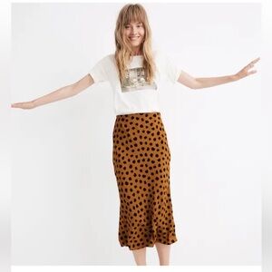 Madewell Midi Slip Skirt in Painted Spots - M